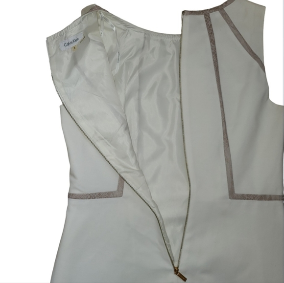 Calvin Klein Shift Dress Size 8 White Ivory - Picture 5 of 11